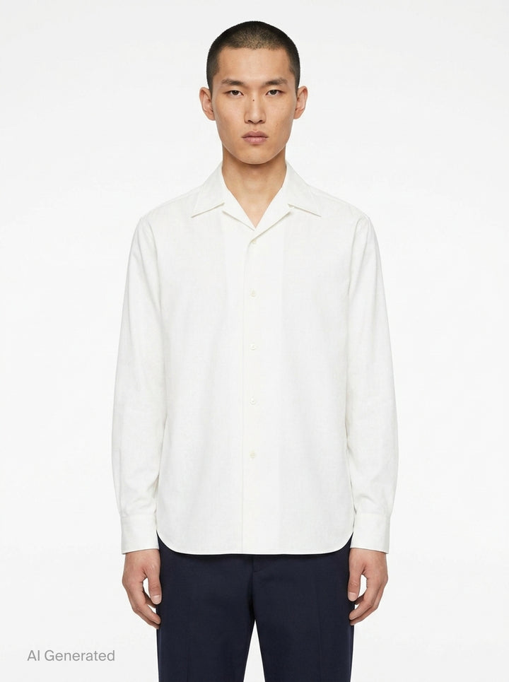 Crispy Washed Cotton Long Sleeve Shirt | Jil Sander | Club21 - front