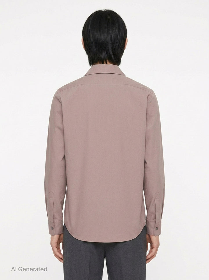 Crispy Washed Cotton Long Sleeve Shirt | Jil Sander | Club21 - back