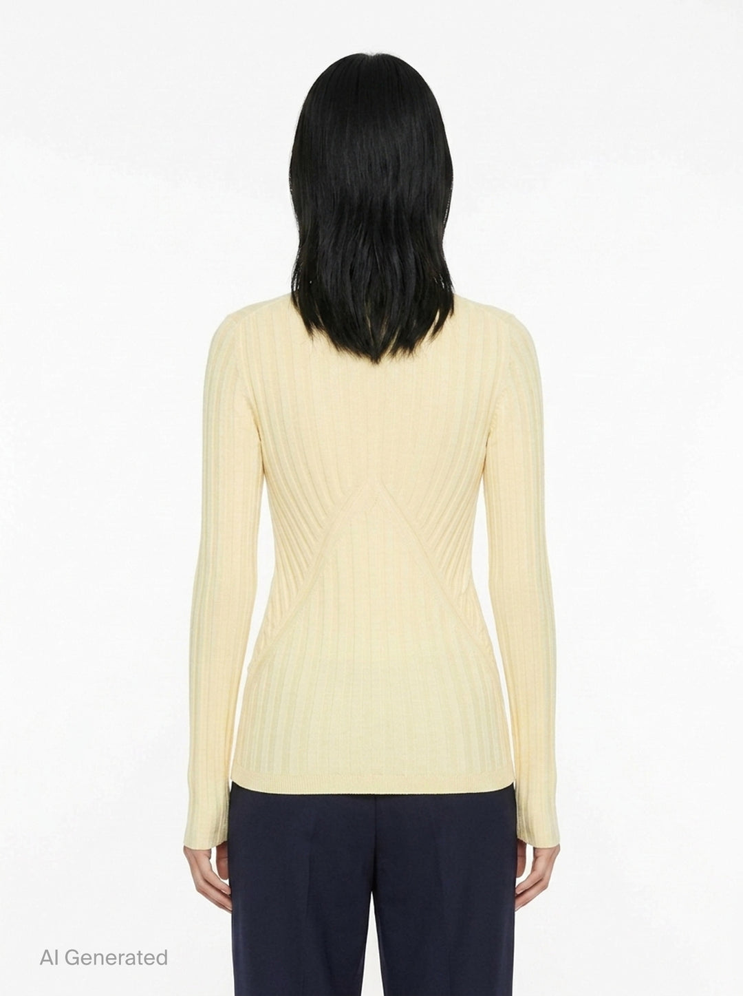 Deep V-Neck Long Sleeve Jumper | Jil Sander | Club21 - back