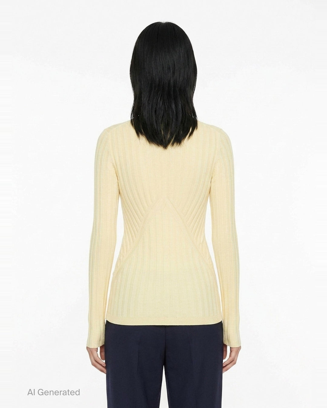 Deep V-Neck Long Sleeve Jumper | Jil Sander | Club21 - back