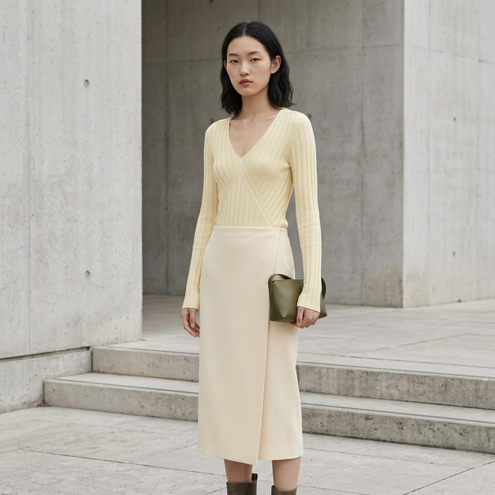 Deep V-Neck Long Sleeve Jumper | Jil Sander | Club21 - lifestyle