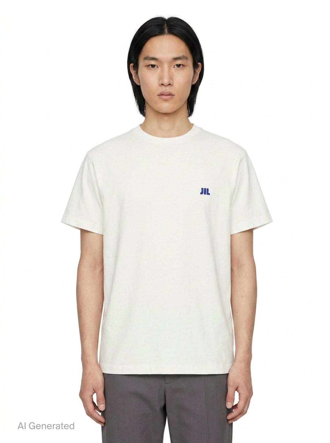 Embroidered Organic Short Sleeve Tee | Jil Sander | Club21 - front