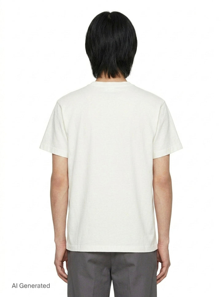 Embroidered Organic Short Sleeve Tee | Jil Sander | Club21 - back
