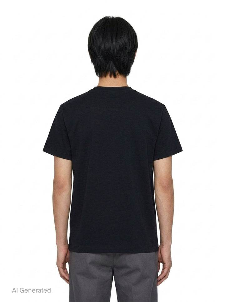 Embroidered Organic Short Sleeve Tee | Jil Sander | Club21 - back