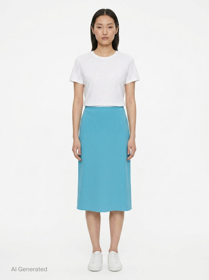 Envers Satin Midi Skirt | Jil Sander | Club21 - front