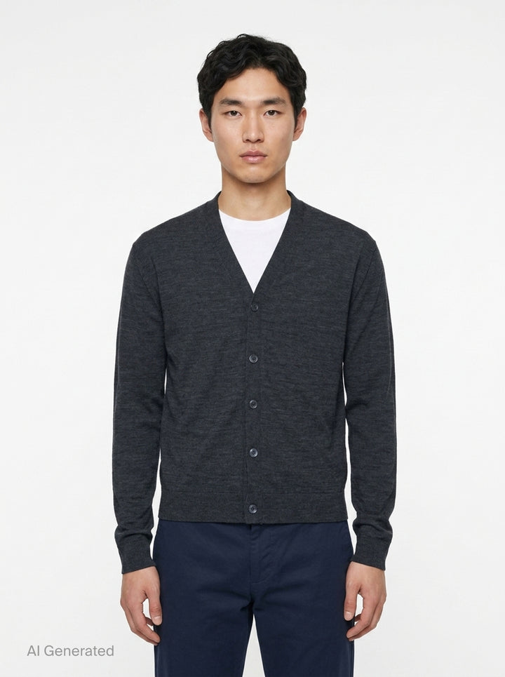 Extrafine Long Sleeve V-Neck Cardigan | Jil Sander | Club21 - front