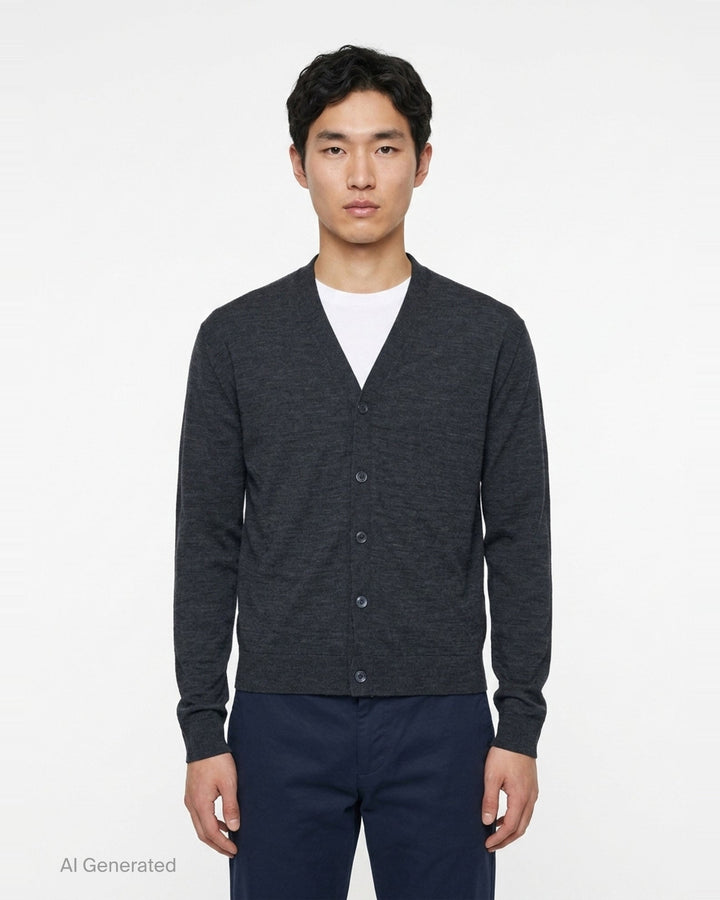 Extrafine Long Sleeve V-Neck Cardigan | Jil Sander | Club21 - front