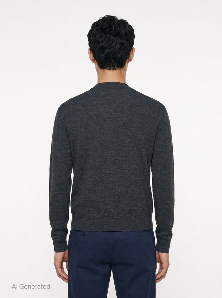 Extrafine Long Sleeve V-Neck Cardigan | Jil Sander | Club21 - back