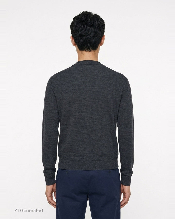 Extrafine Long Sleeve V-Neck Cardigan | Jil Sander | Club21 - back