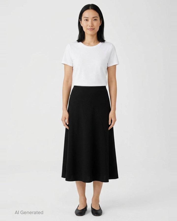 Fluid Wool Midi Skirt | Jil Sander | Club21 - front