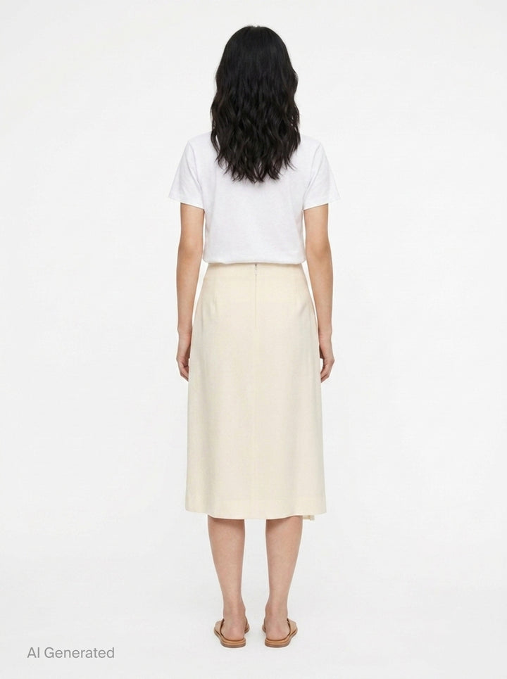 Fluid Wool Midi Skirt | Jil Sander | Club21 - back