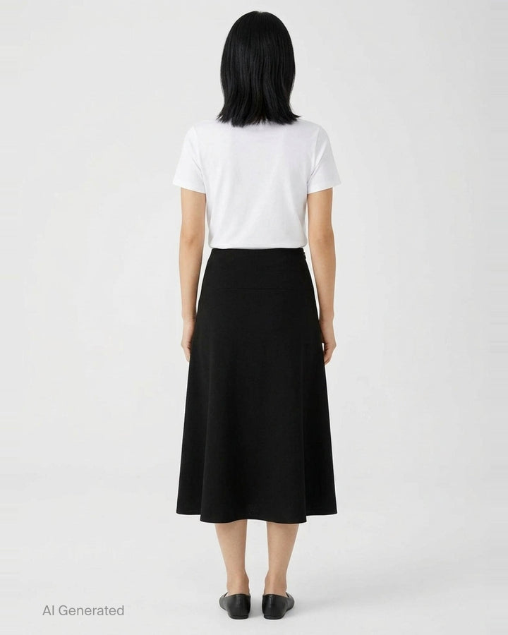 Fluid Wool Midi Skirt | Jil Sander | Club21 - back