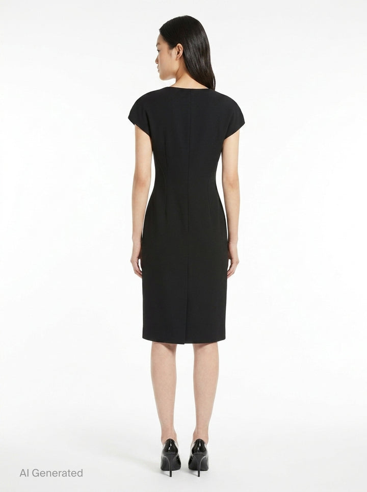 Fluid Wool Sheath Dress | Jil Sander | Club21 - back