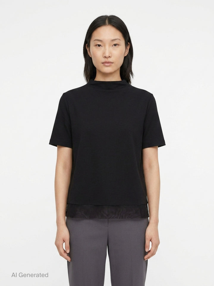 Fluid Wool Short Sleeve Top | Jil Sander | Club21 - front