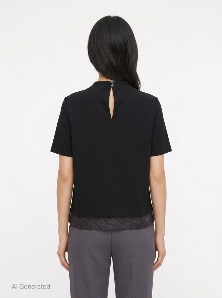 Fluid Wool Short Sleeve Top | Jil Sander | Club21 - back