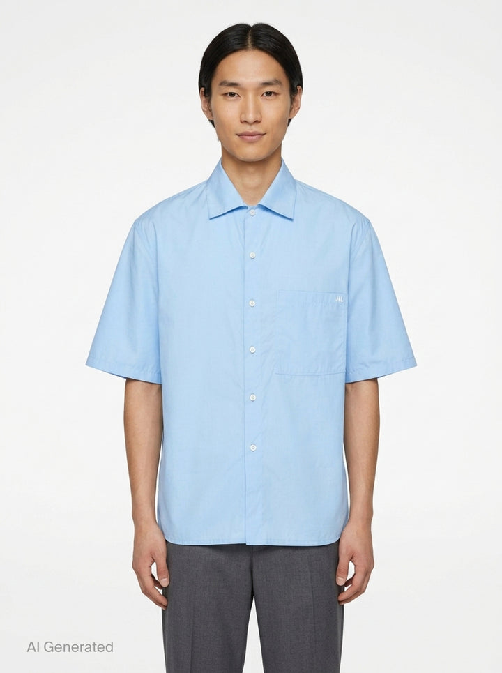Light Cotton Short Sleeve Shirt | Jil Sander | Club21 - front