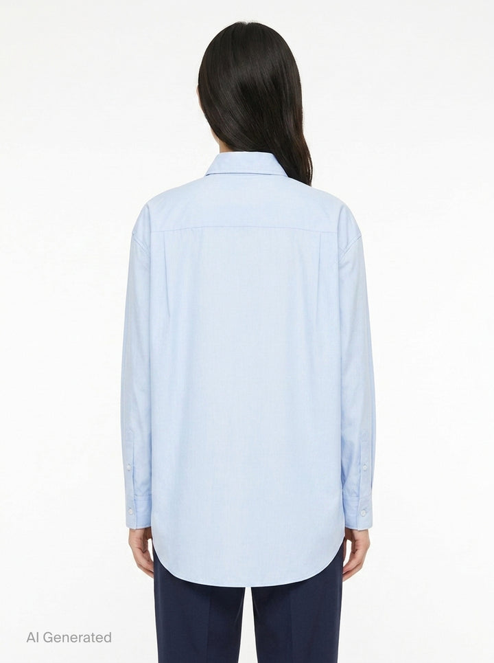 Light Fil-à-Fil Cotton Shirt | Jil Sander | Club21 - back