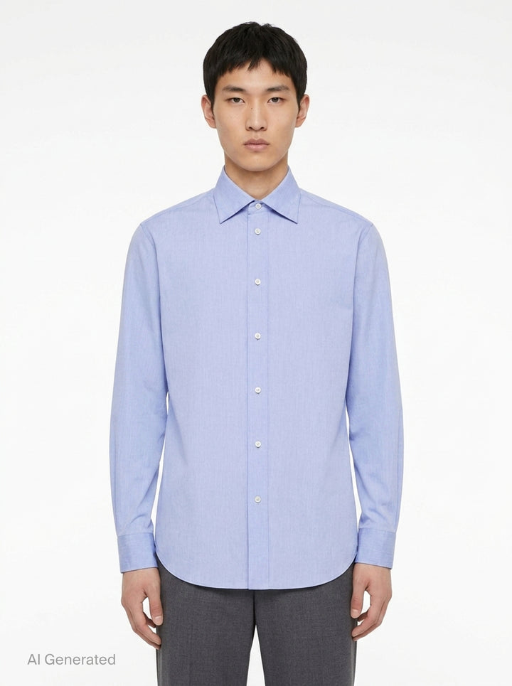 Light Long Sleeve Fil-à-Fil Shirt | Jil Sander | Club21 - front