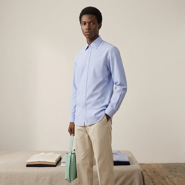 Light Long Sleeve Fil-à-Fil Shirt | Jil Sander | Club21 - lifestyle