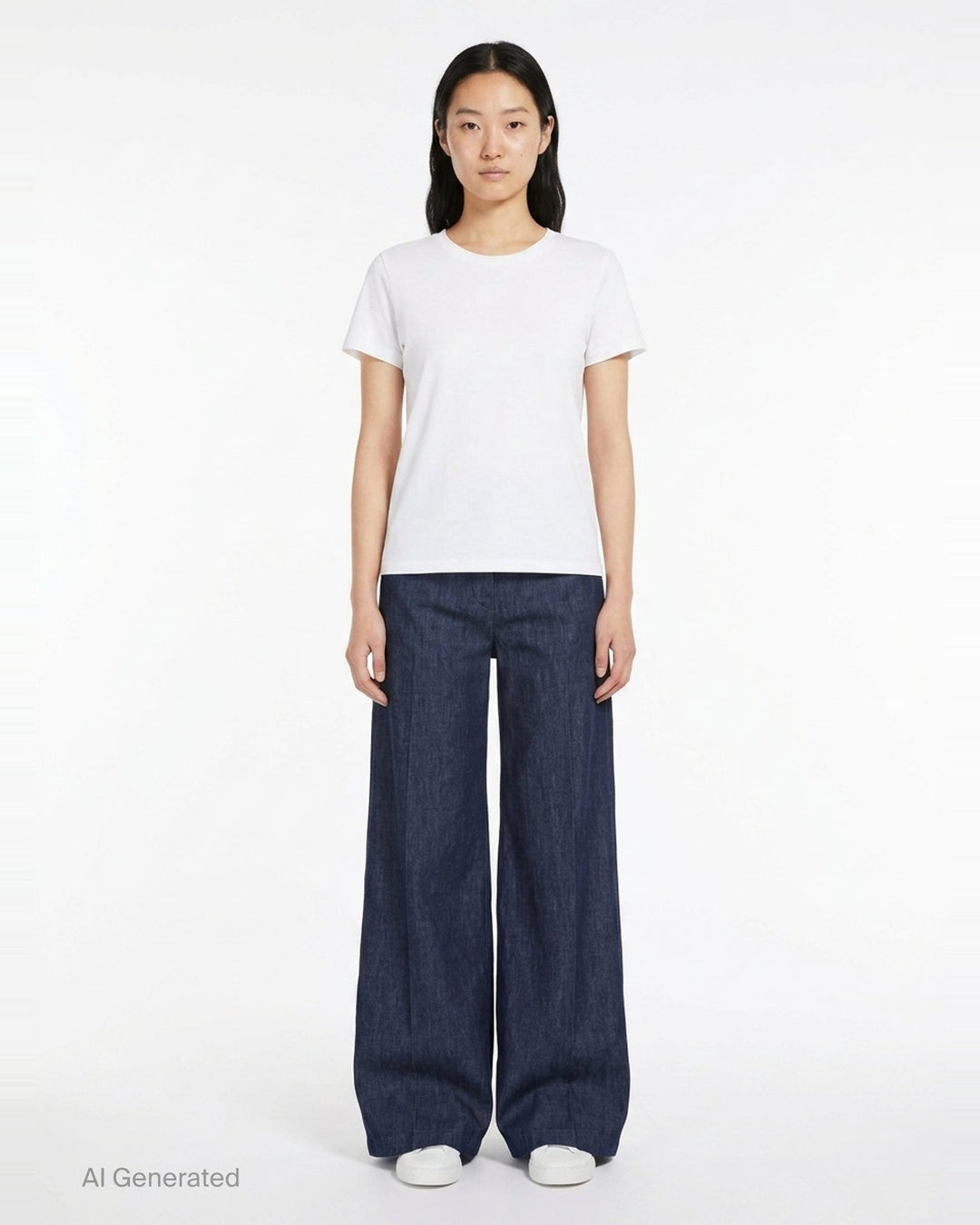 Lightweight Wide Leg Denim Trousers | Jil Sander | Club21 - front