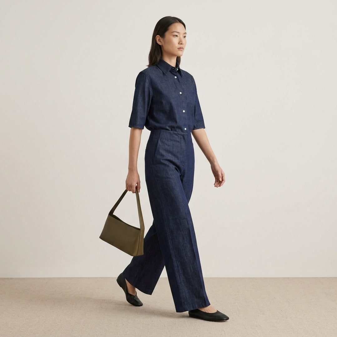 Lightweight Wide Leg Denim Trousers | Jil Sander | Club21 - lifestyle