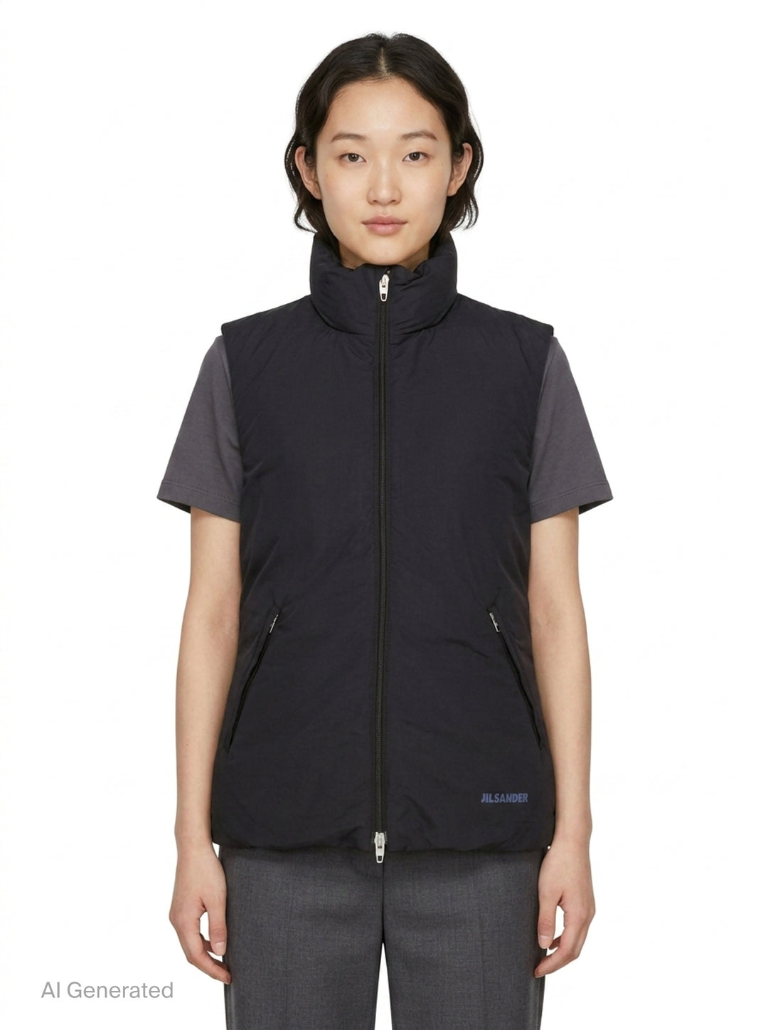 Logo Water Repellent Down Vest | Jil Sander | Club21 - front