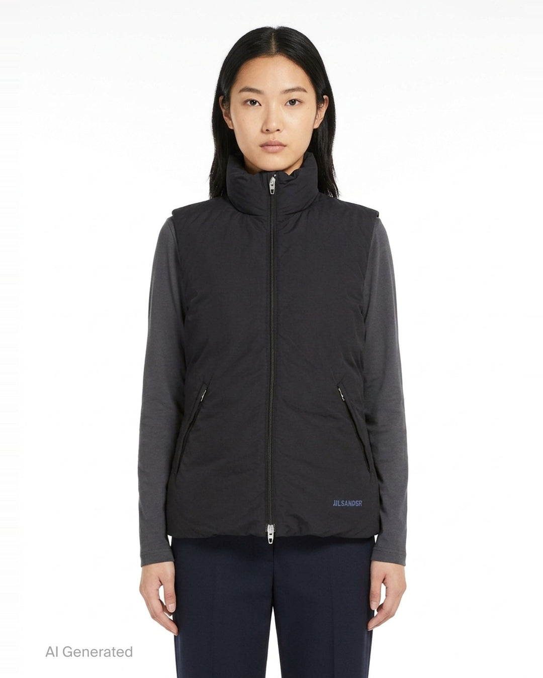 Logo Water Repellent Down Vest | Jil Sander | Club21 - front