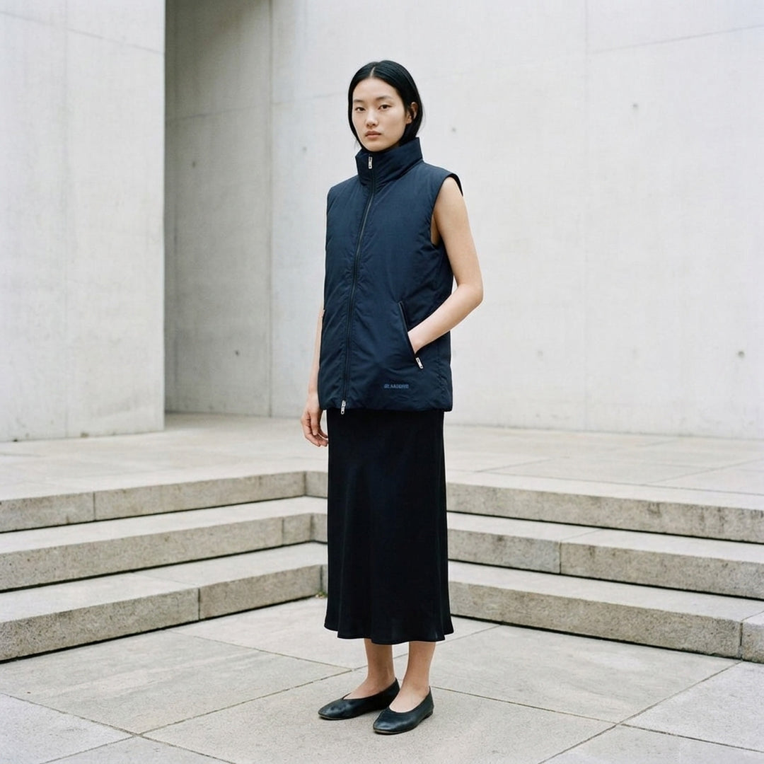 Logo Water Repellent Down Vest | Jil Sander | Club21 - lifestyle