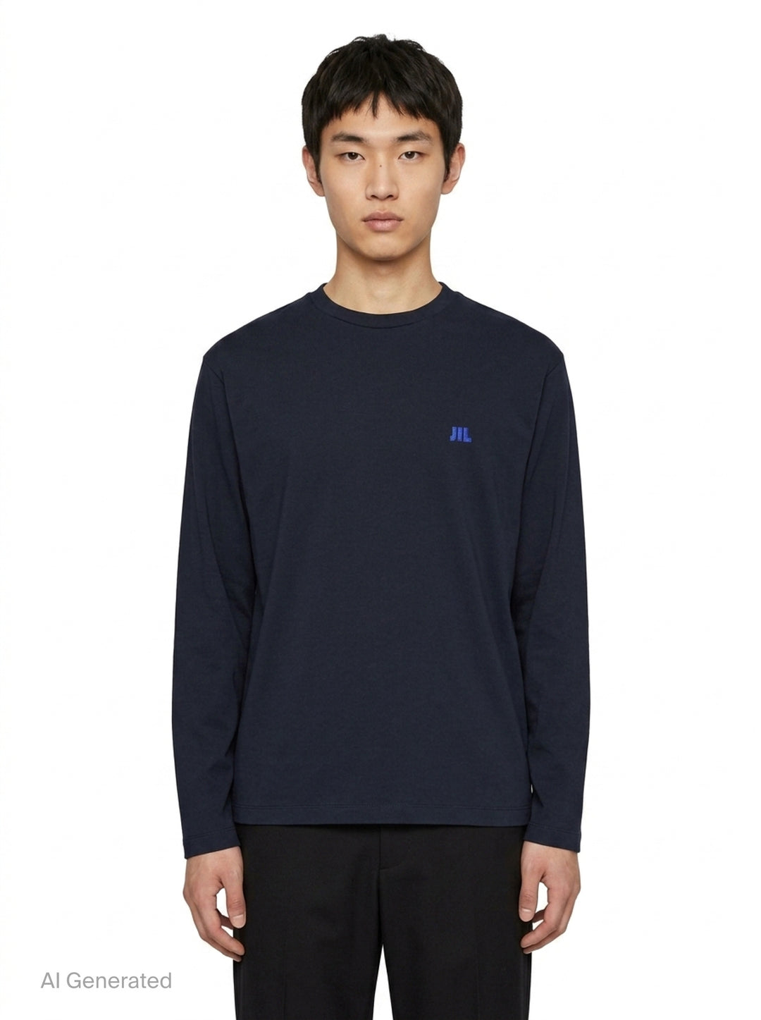 Long Sleeve Embroidered Organic Tee | Jil Sander | Club21 - front