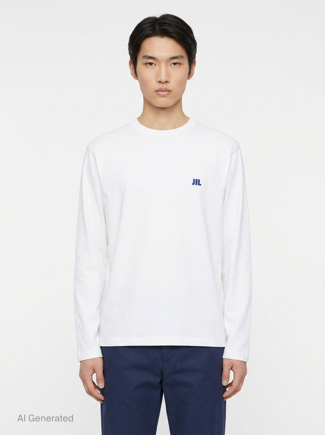 Long Sleeve Embroidered Organic Tee | Jil Sander | Club21 - front