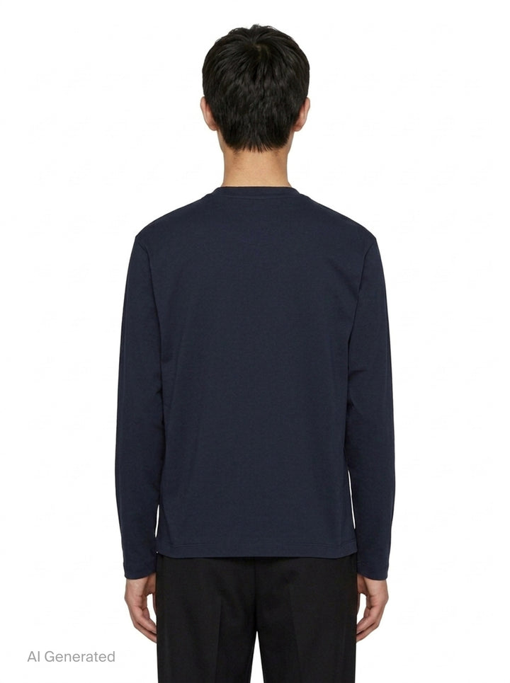 Long Sleeve Embroidered Organic Tee | Jil Sander | Club21 - back