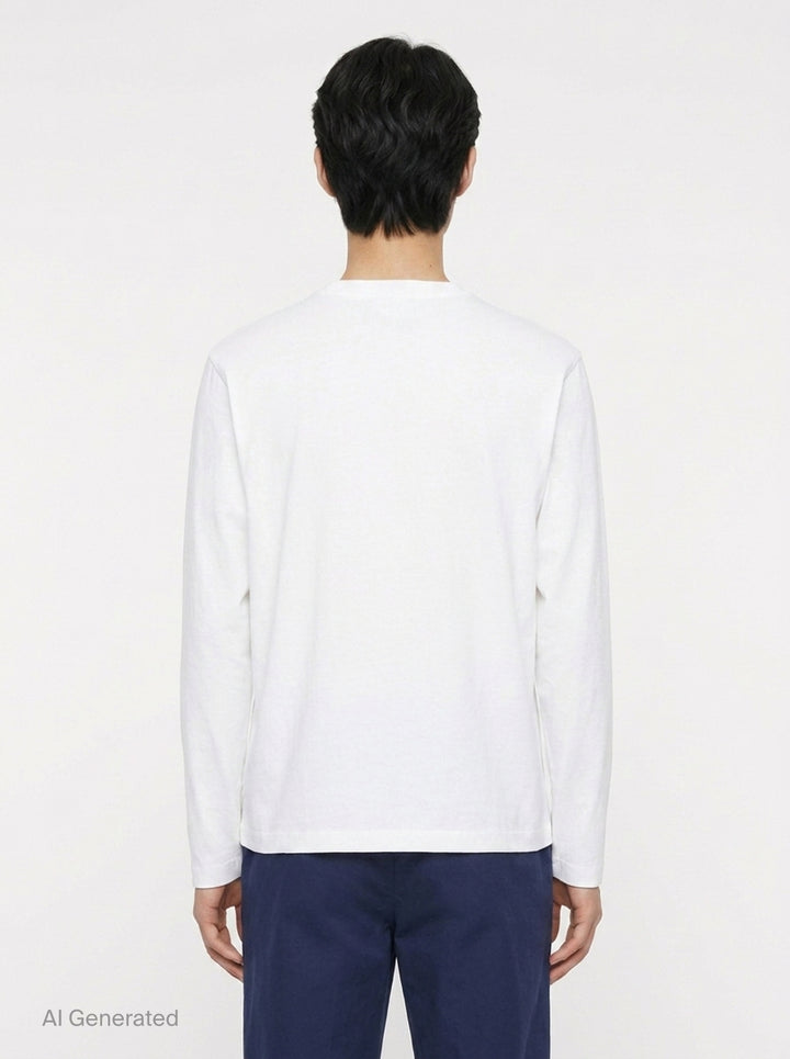 Long Sleeve Embroidered Organic Tee | Jil Sander | Club21 - back