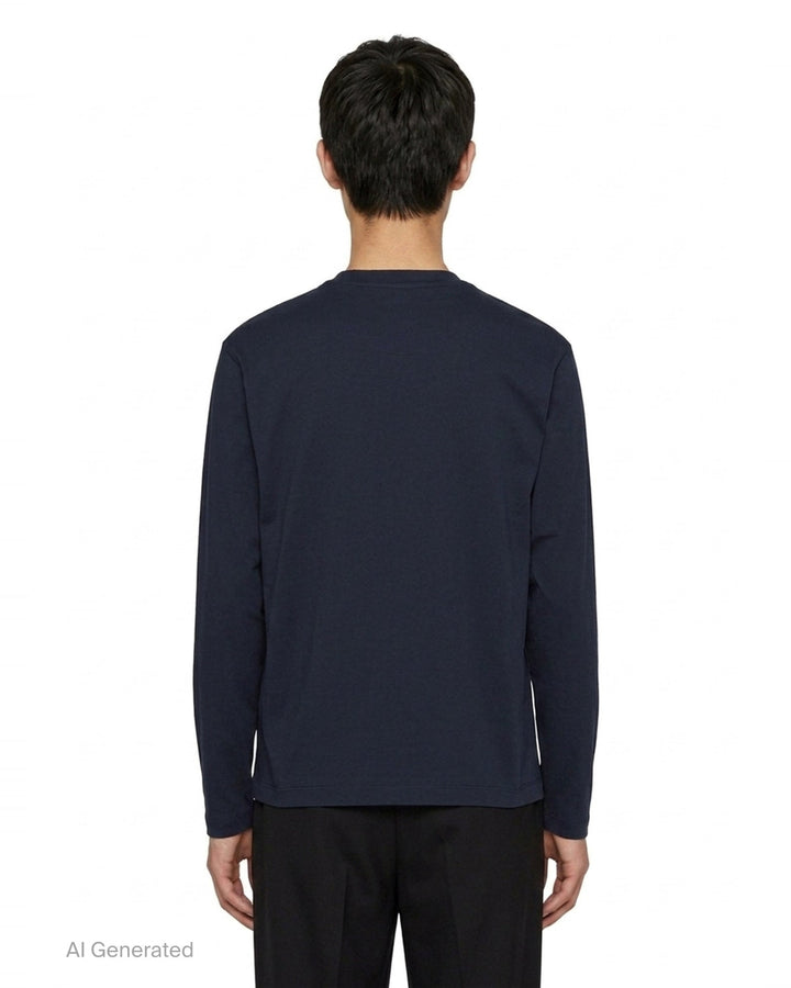 Long Sleeve Embroidered Organic Tee | Jil Sander | Club21 - back
