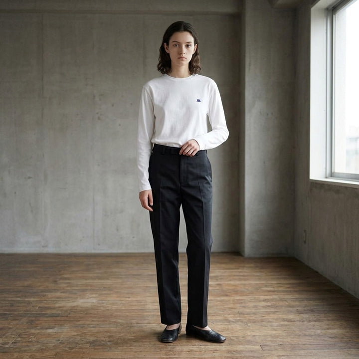 Long Sleeve Embroidered Organic Tee | Jil Sander | Club21 - lifestyle