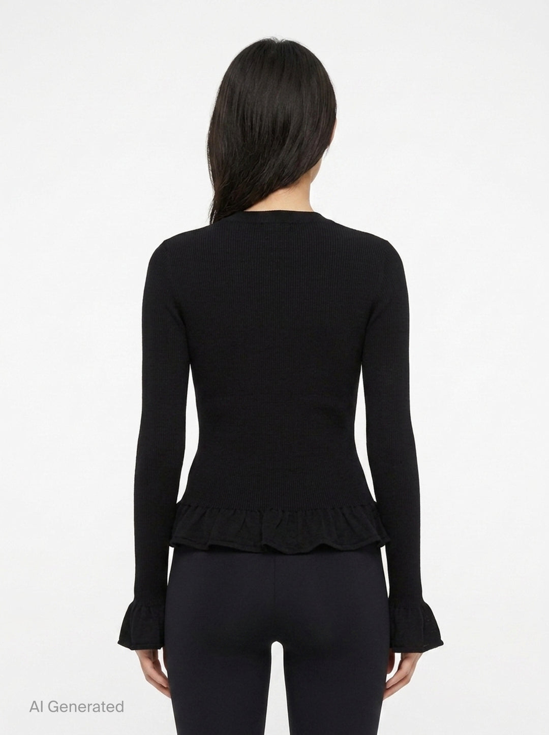 Long Sleeve Fine Wool Frill Jumper | Jil Sander | Club21 - back