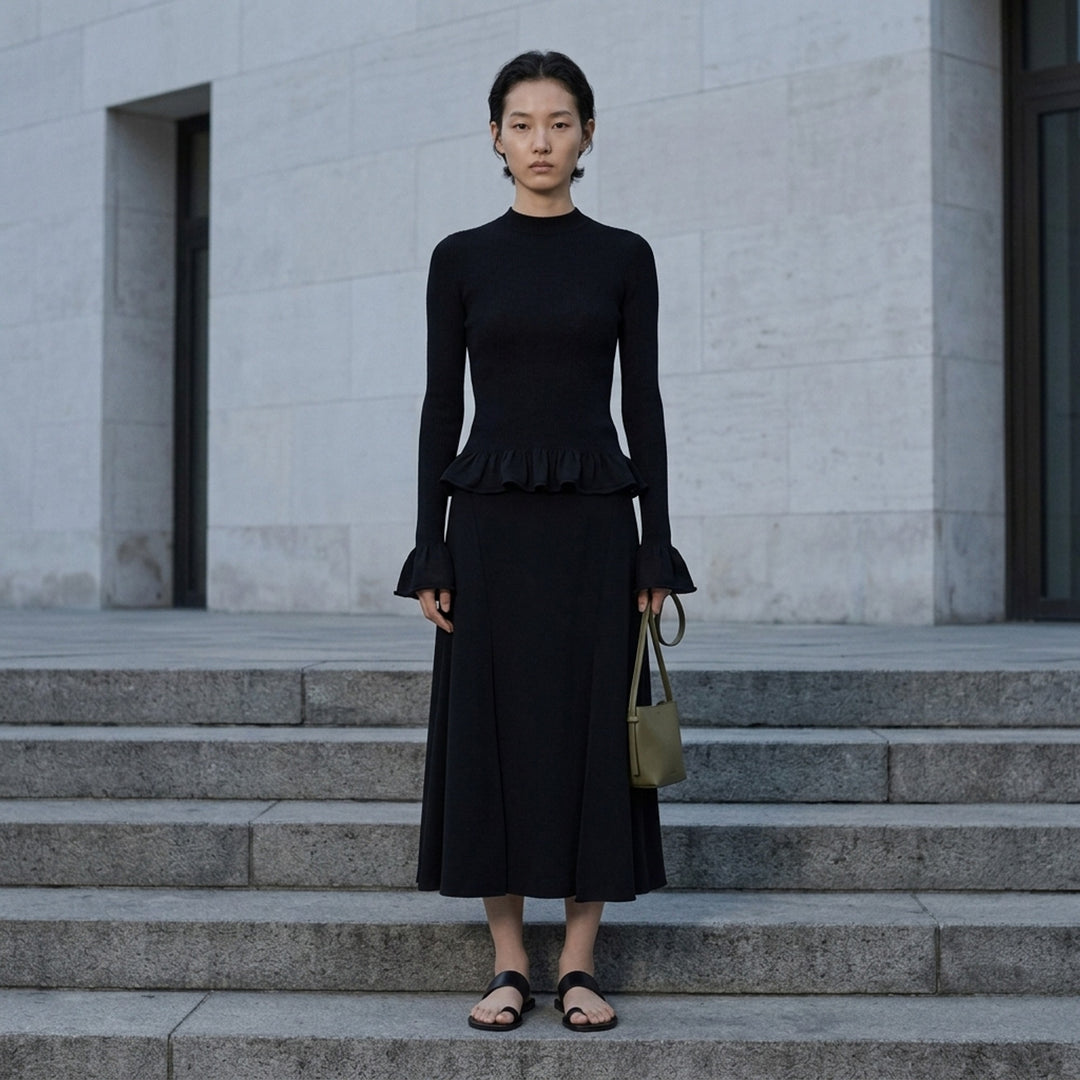 Long Sleeve Fine Wool Frill Jumper | Jil Sander | Club21 - lifestyle