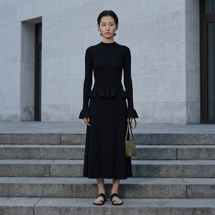 Long Sleeve Fine Wool Frill Jumper | Jil Sander | Club21 - lifestyle