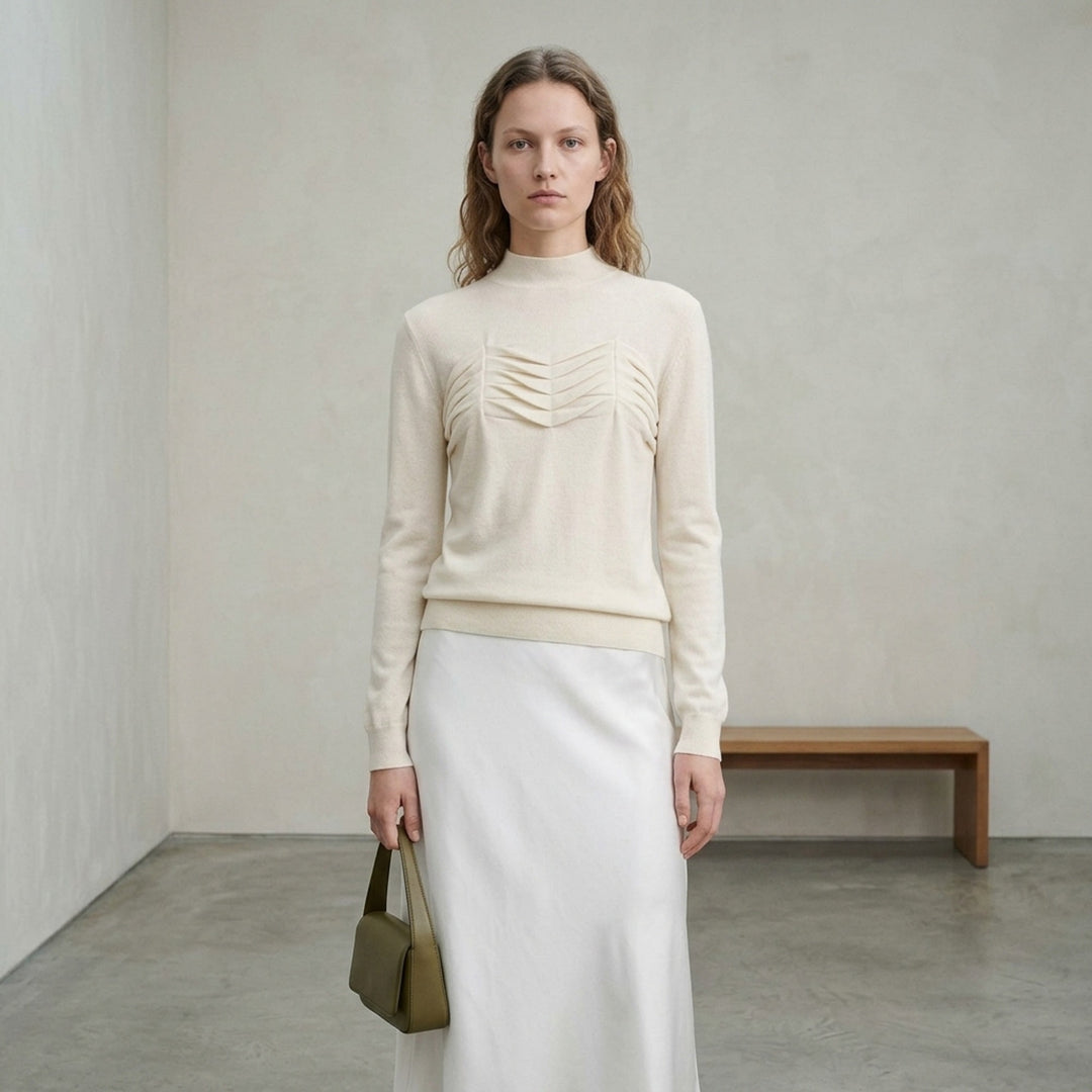 Long Sleeve Pleated Cashmere Jumper | Jil Sander | Club21 - lifestyle