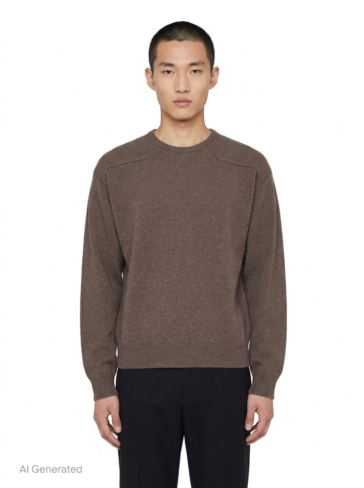 Long Sleeve Wool Crewneck Jumper | Jil Sander | Club21 - front