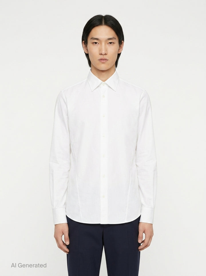 Organic Cotton Poplin Long Sleeve Shirt | Jil Sander | Club21 - front