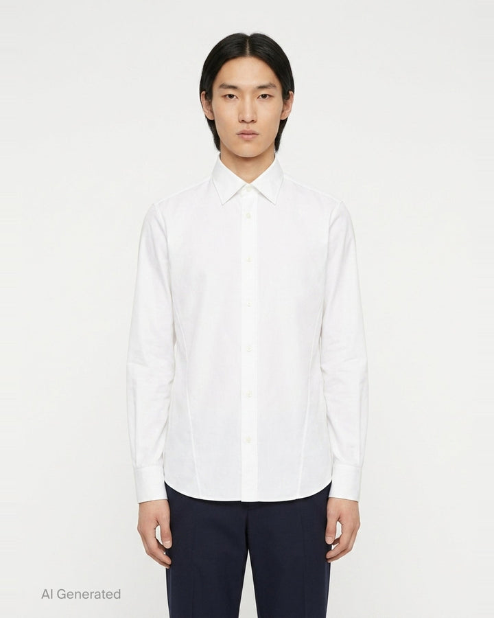 Organic Cotton Poplin Long Sleeve Shirt | Jil Sander | Club21 - front