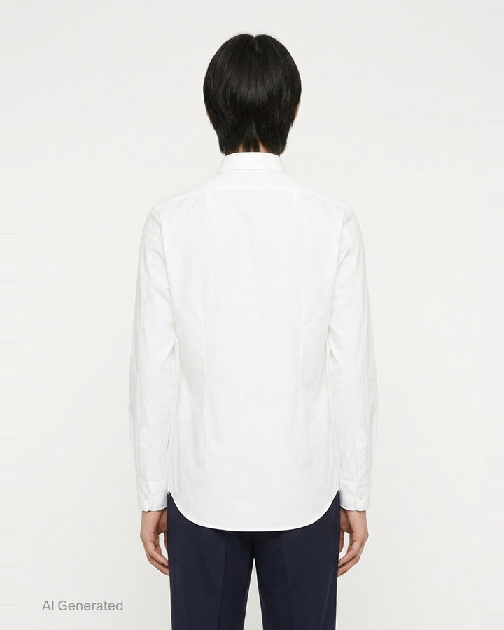 Organic Cotton Poplin Long Sleeve Shirt | Jil Sander | Club21 - back