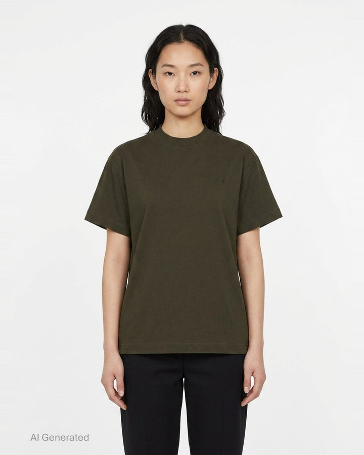 Organic Short Sleeve Embroidered Tee | Jil Sander | Club21 - front