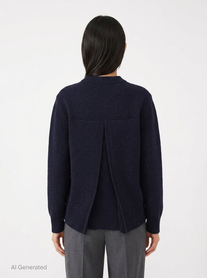 Oversized Long Sleeve Crewneck Jumper | Jil Sander | Club21 - back