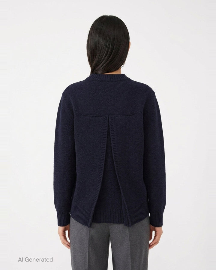 Oversized Long Sleeve Crewneck Jumper | Jil Sander | Club21 - back