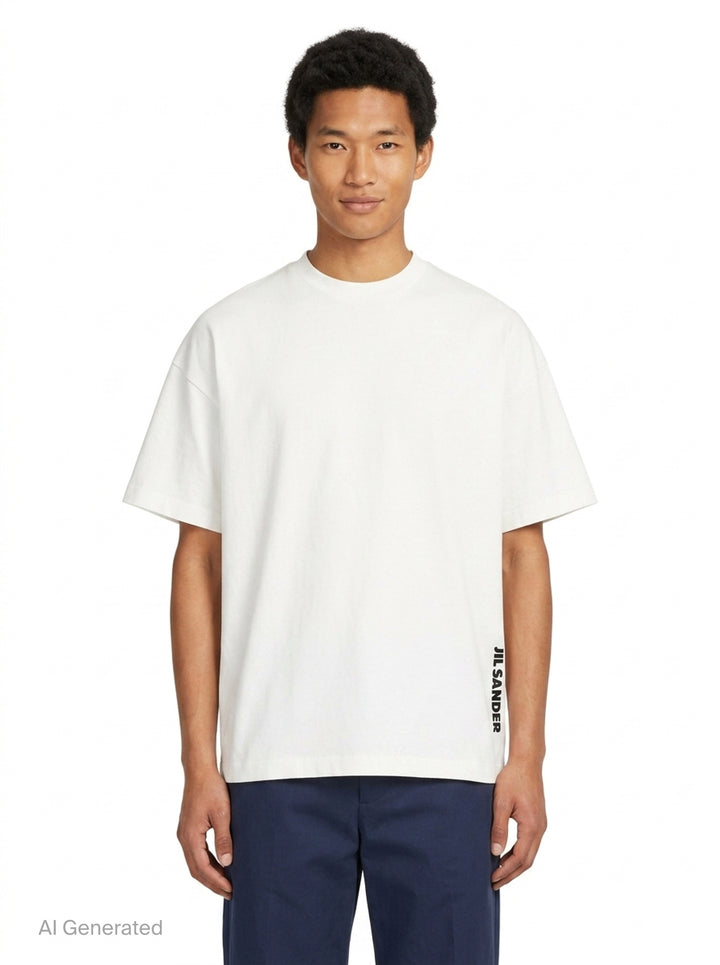 Plain Cotton Short Sleeve Tee | Jil Sander | Club21 - front
