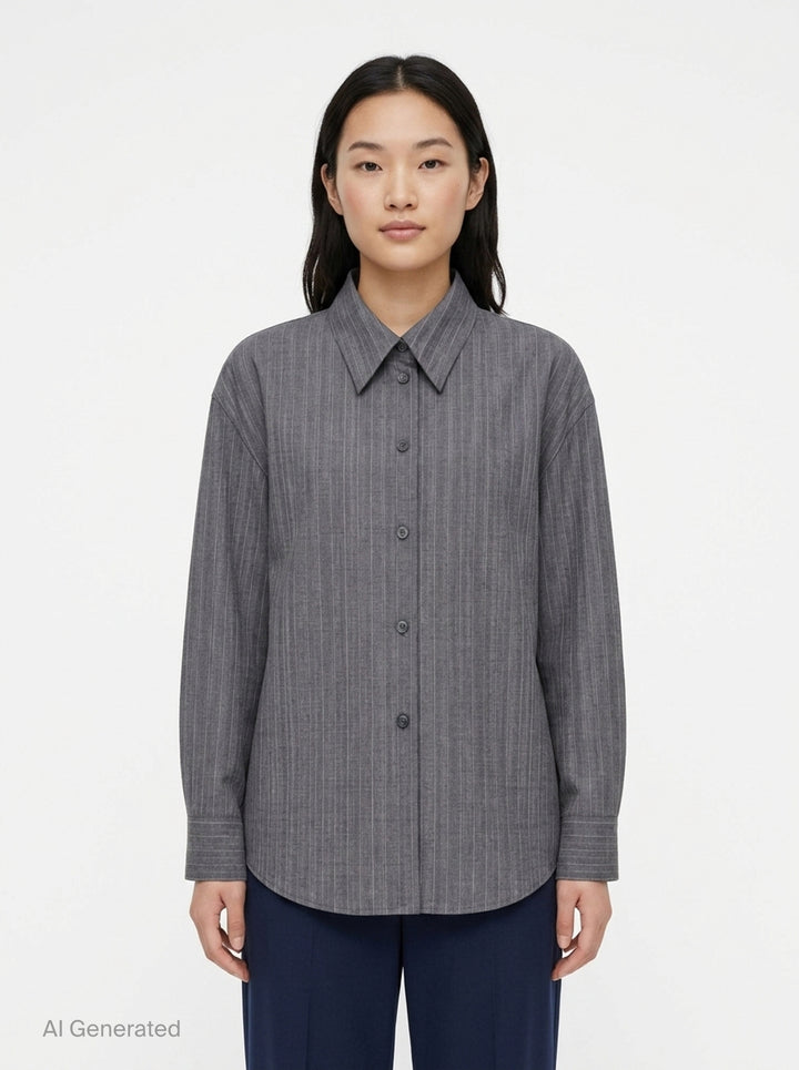 Shadowstripe Fluid Shirt | Jil Sander | Club21 - front