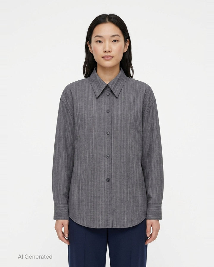 Shadowstripe Fluid Shirt | Jil Sander | Club21 - front