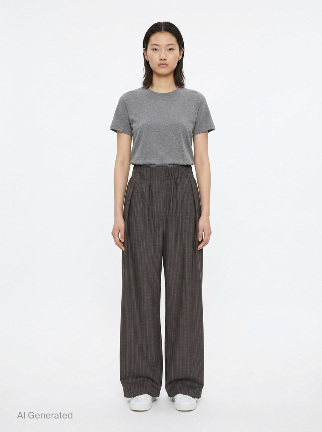 Shadowstripe Wide Leg Trousers | Jil Sander | Club21 - front