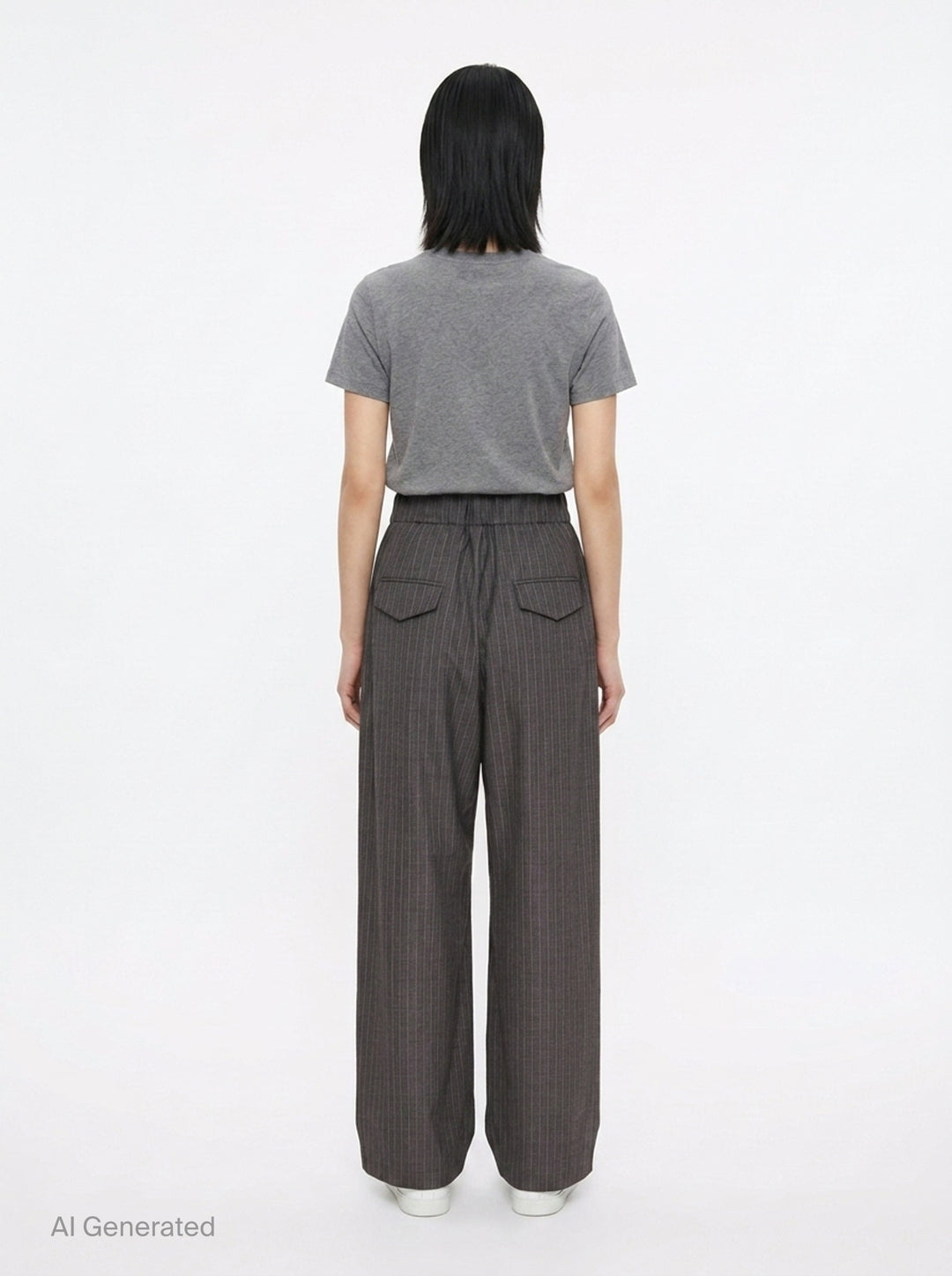 Shadowstripe Wide Leg Trousers | Jil Sander | Club21 - back
